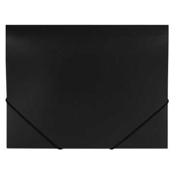 Папка на резинках BRAUBERG Office, черная, до 300 листов, 500 мкм 1/50