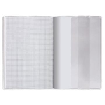 Обложка 302х580мм ПВХ д/учебника и тетради А4, универсальная, прозрачная, плотн, 120мкм 1/100/400
