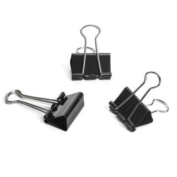 Зажимы для бумаг 25мм на 100л (12шт) черные в картонной коробке Staff 1/12