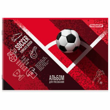 Альбом для рисования 32л А4  скоба обложка картон ПИФАГОР 203х288мм МИКС-1 1/8/40