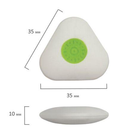 Ластик 35х35х10мм треугольный, пластиковый держатель STAFF College 1/36