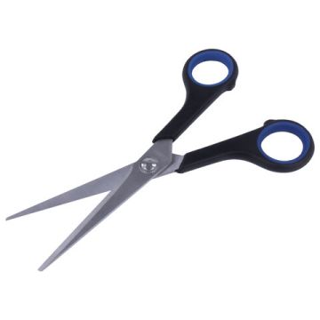 Ножницы 165мм метал черно-синие вставки европодвес Soft Grip Brauberg 1/12