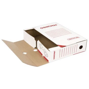 Короб архивный с клапаном А4 (260х325мм) 150мм до 700л белый Офисмаг 1/50 (Клиент)