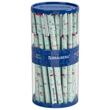 Ручка шариковая синяя узел 0,6мм линия 0,3мм BRAUBERG Flamingo 1/36