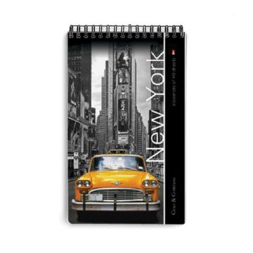 Блокнот 40л А5 клетка гребень обложка ламинированный картон Города 1/25