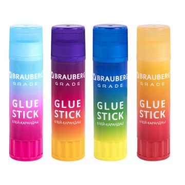 Клей-карандаш 21г BRAUBERG Grade PVP ассорти 1/12/648