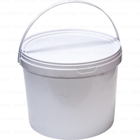 Ведро пищевое белое 11,3л с крышкой 15/15