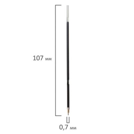 Стержень шариковый масляный BRAUBERG 107мм с ушками СИНИЙ игольч.узел 0,7мм линия 0,35мм 1/20/2000 (