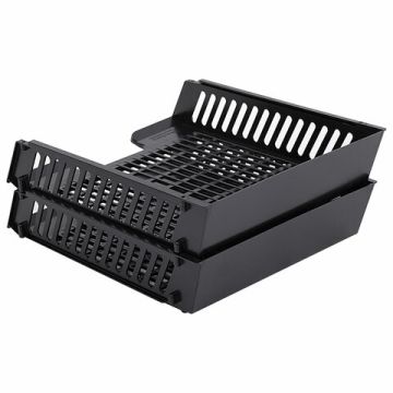 Лоток горизонтальный для бумаг сетчатый черный (2шт) MAXI Brauberg 1/5