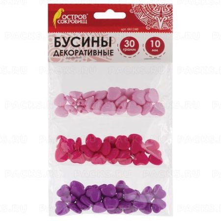 Бусины СЕРДЕЧКИ 10мм СВ.РОЗОВЫЕ/РОЗОВЫЕ/ФИОЛЕТ ОС