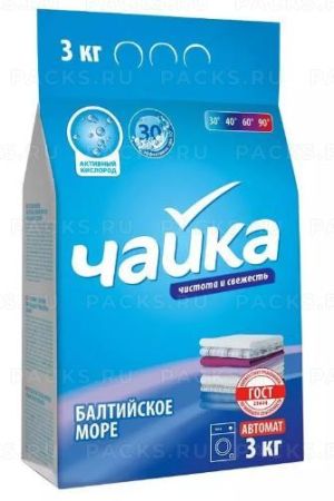 Порошок стиральный Чайка 3кг Автомат Балтийское море для белого и цветного белья 1/5