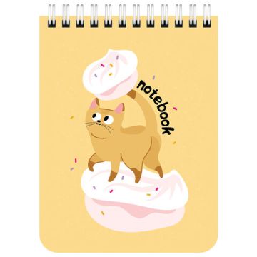 Блокнот 40л А6 108х145мм клетка гребень Котики BRAUBERG 1/6/96