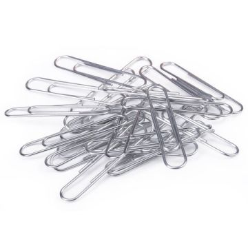 Скрепки 50мм 50шт большие оцинкованные в картонной коробке STAFF 1/10/300