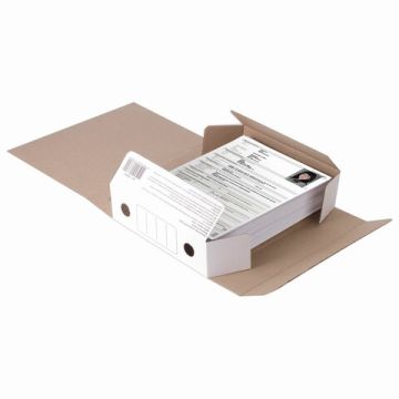 Папка архивная с резинкой 75мм до 700л белая микрогофрокартон STAFF 1/20  (Клиент)