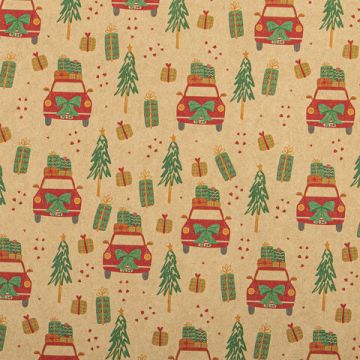 НГ Бумага упаковочная 70х100см ЗОЛОТАЯ СКАЗКА Christmas Kraft 10дизайнов 1/50