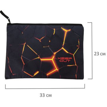 Папка для тетрадей А4 1отд полиэстер на молнии с ручкой Keep out BRAUBERG 1/12